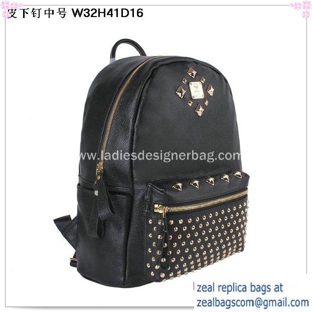 High Quality Replica MCM Stark Special Backpack Medium MC1935 Black - Click Image to Close
